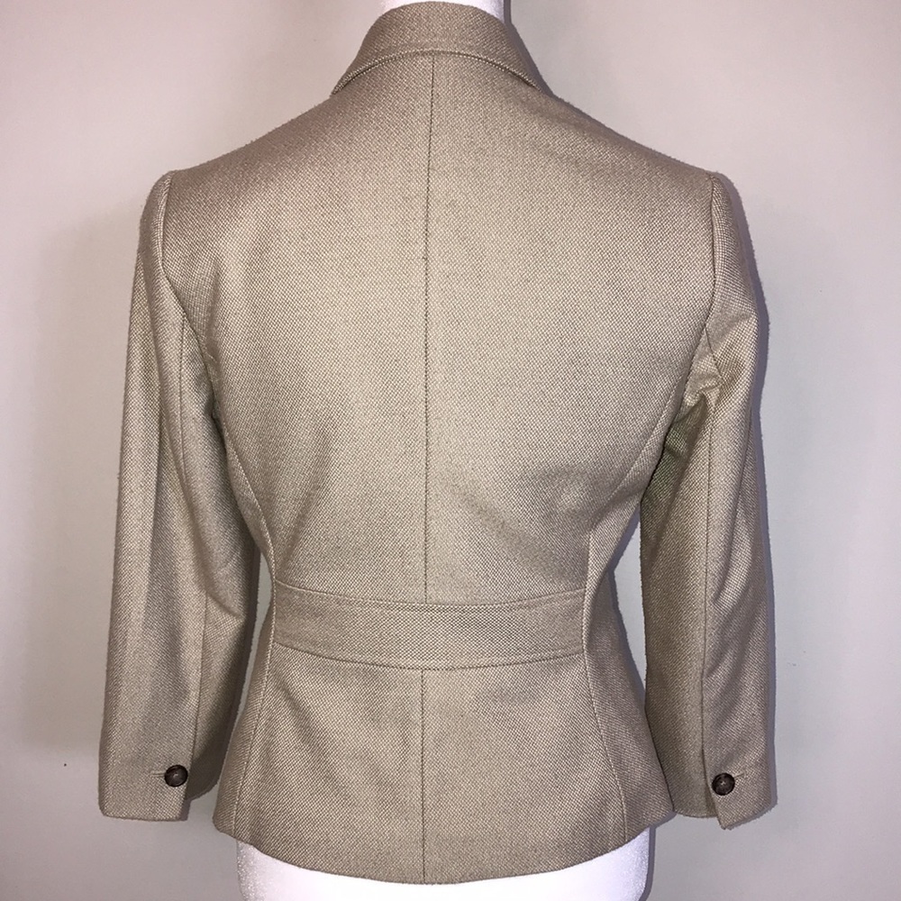 Banana Republic Factory Wheat Tailored Blazer Size 2 Neutral Workwear - Picture 6 of 8
